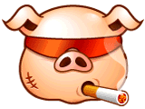 抽烟搞怪的猪头