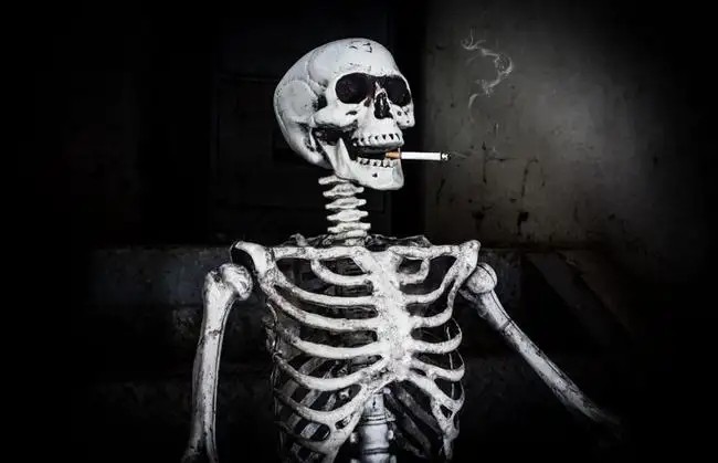 抽烟耍酷的骷髅