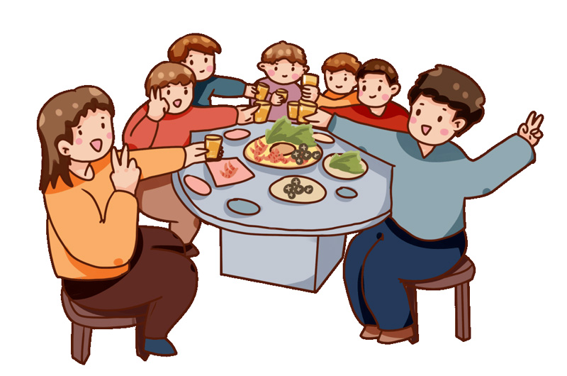 一家人在一起吃饭，真开心