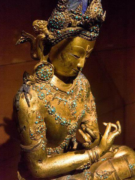 非常珍贵的明清藏傳金銅觀音佛像