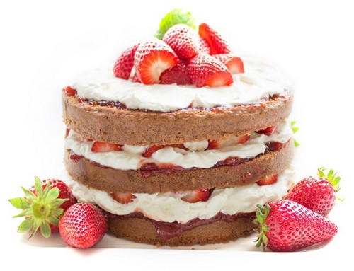简单的三层草莓蛋糕